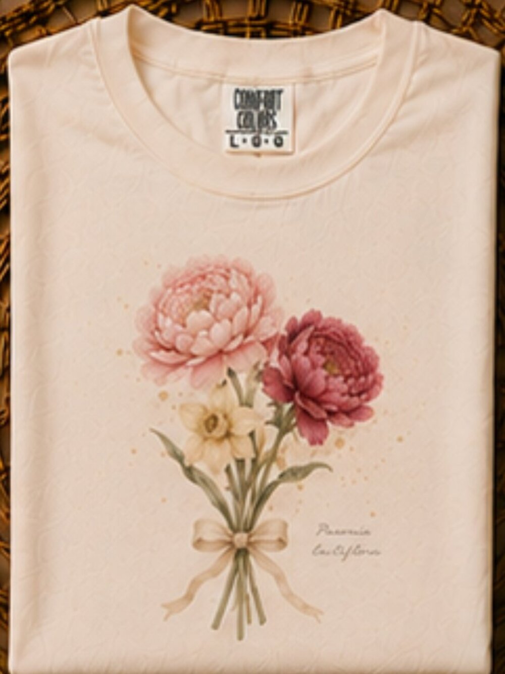 Vintage Peony Bouquet Tee | Comfort Colors 1717 | With Bliss - Picture 4 of 4